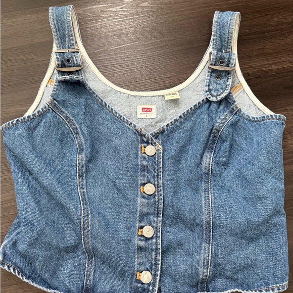 Levi's Light Blue Denim Tank Top - Picture 1 of 3